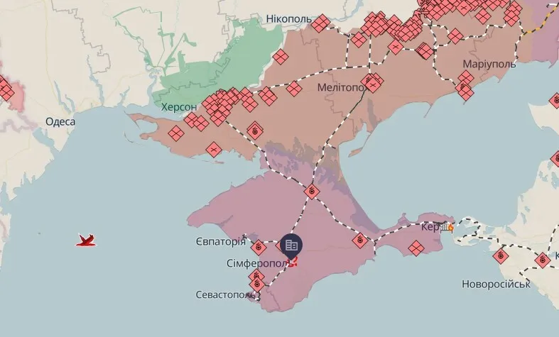 Карта боевых действий на юге Украины
