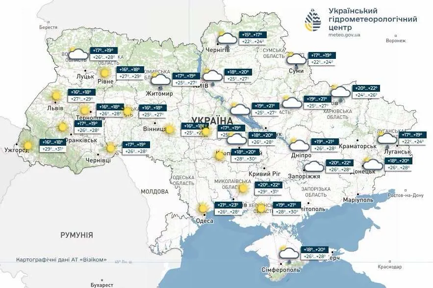 Прогноз погоды в Украине на 25 июня.