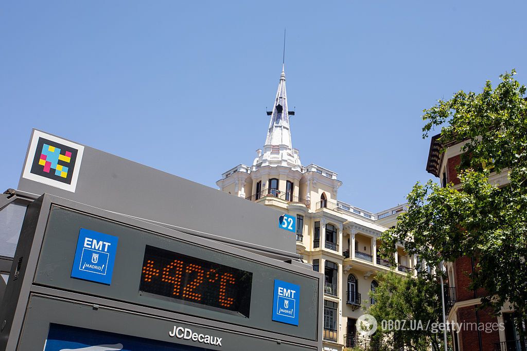 В Мадриде температура поднималась до 42 °C.