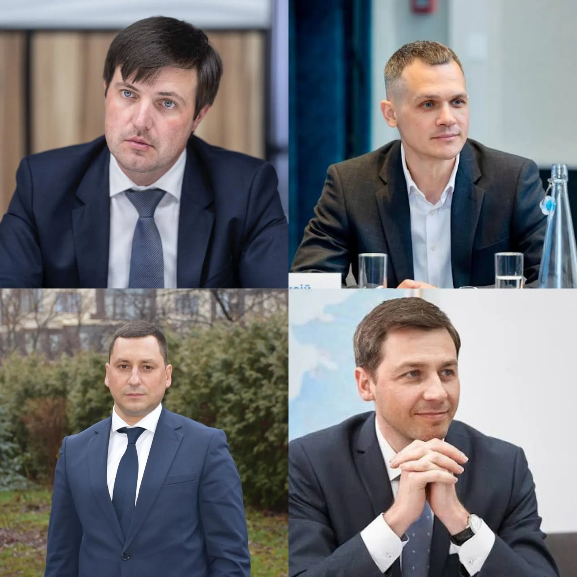 Заместитель министра экономики, окружающей среды и сельского хозяйства Тарас Высоцкий. Бывший председатель наблюдательного совета ГП «Леса Украины» Алексей Кучер. Новый руководитель ГП «Леса Украины» Игорь Зубович. Бывший председатель НАК «Надра Украины» Тарас Кузьмич