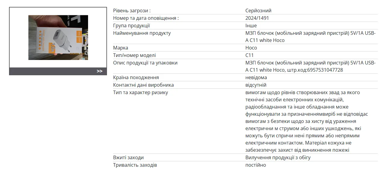 Зарядный блок, который может загореться