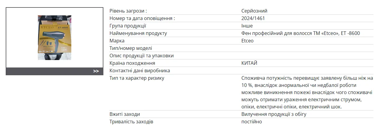 Фен, который может ударить током