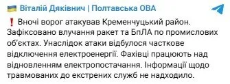 Допис Віталія Дяківнича