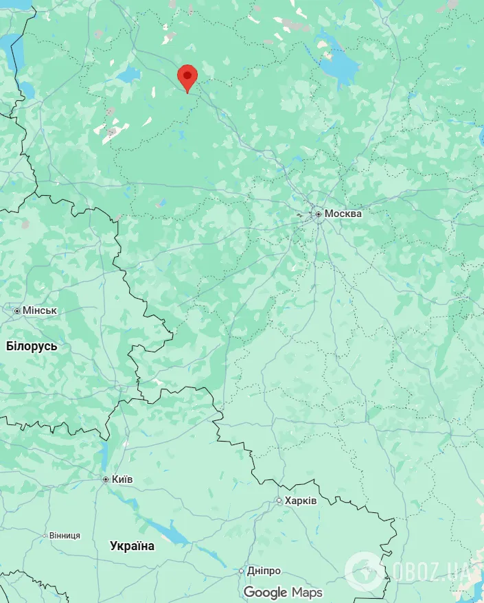 Резиденція Путіна на Валдаї на карті.
