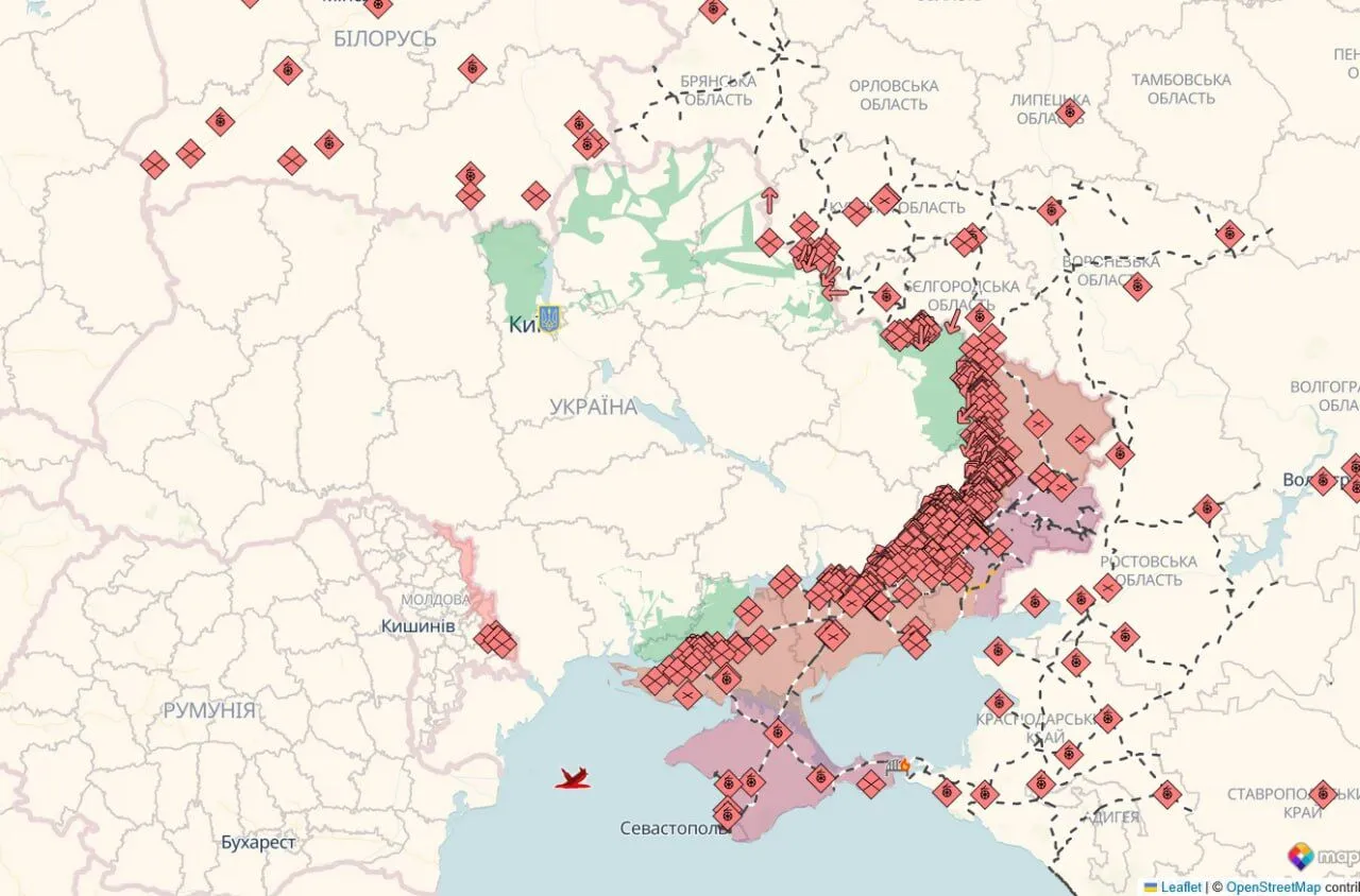 Карта бойових дій.