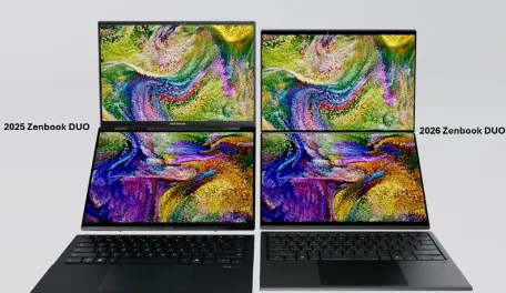 Два сенсорных OLED-дисплея Zenbook DUO