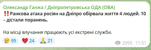 Скриншот повідомлення