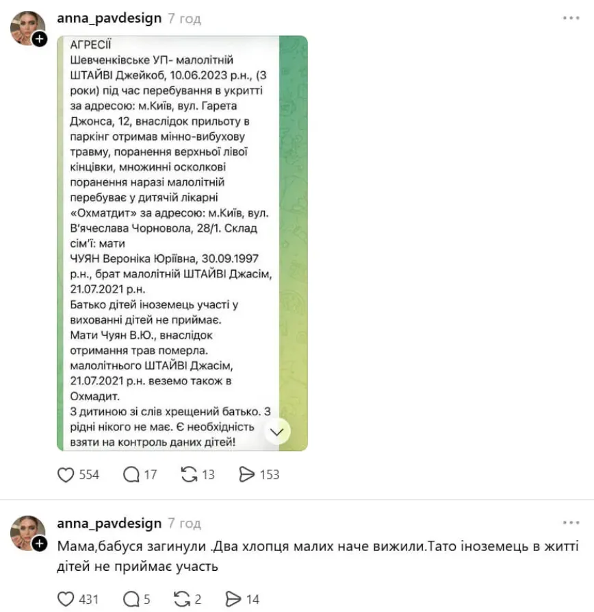 Мати загинула, діти поранені: у мережі розповіли про страшну трагедію в Києві через російський удар. Фото