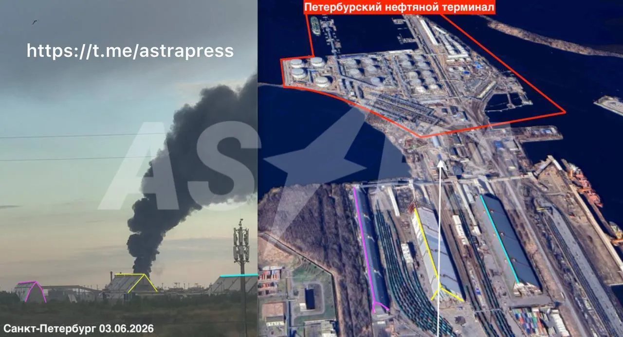 Под ударом – нефтяной терминал: в российском Санкт-Петербурге прогремели взрывы, поднялся пожар. Фото и видео