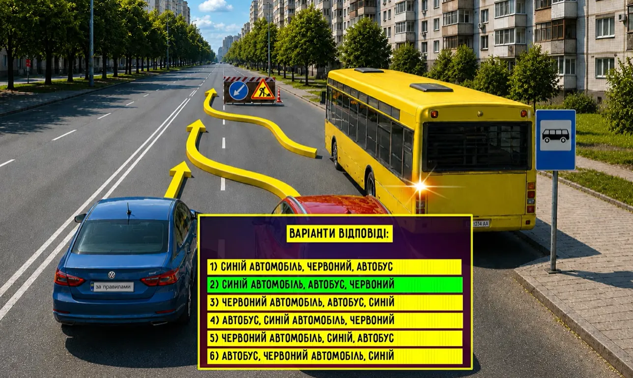 В каком порядке проедут транспортные средства? Тест для водителей