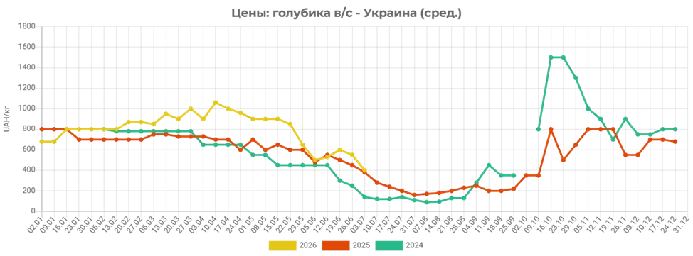 Сколько стоит голубика в Украине