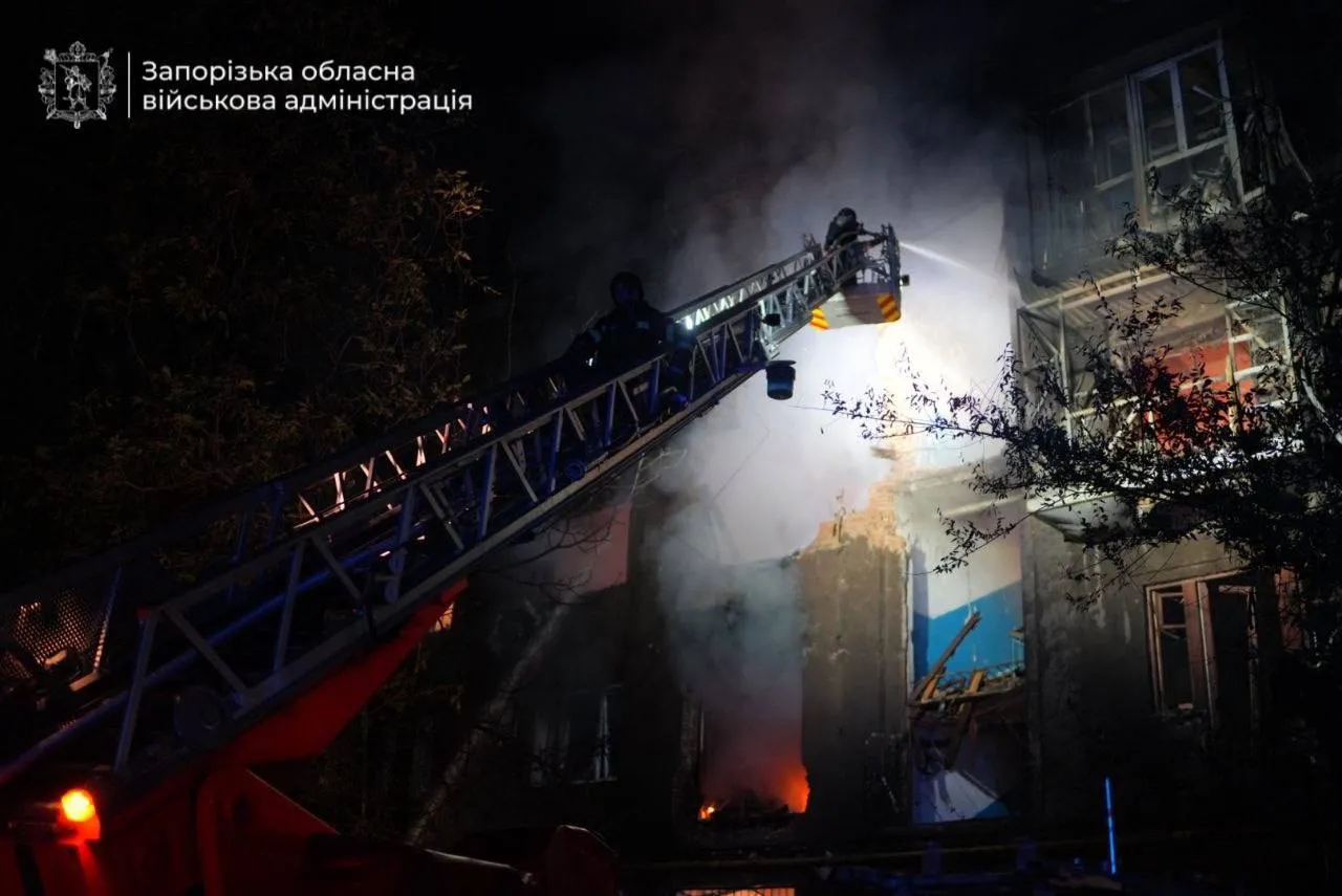 Последствия ударов по Запорожью