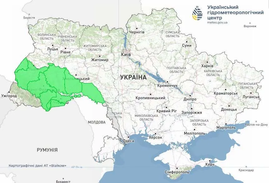 Гидрологическая карта Украины.