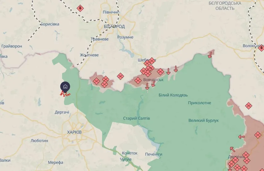 Поселок Слатино на карте боевых действий