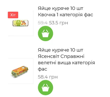Сколько стоят яйца в АТБ
