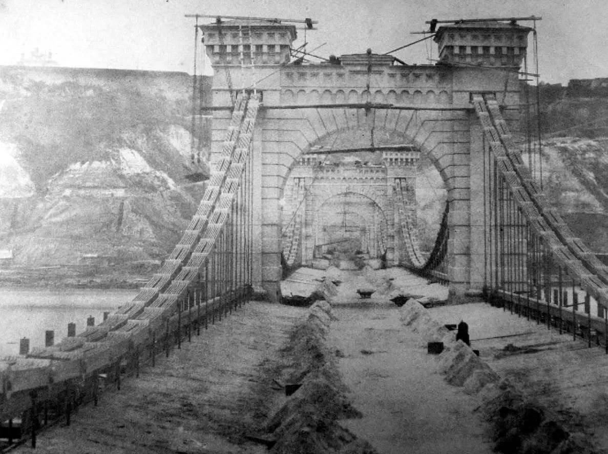 Строительство Цепного моста, 1850-е годы