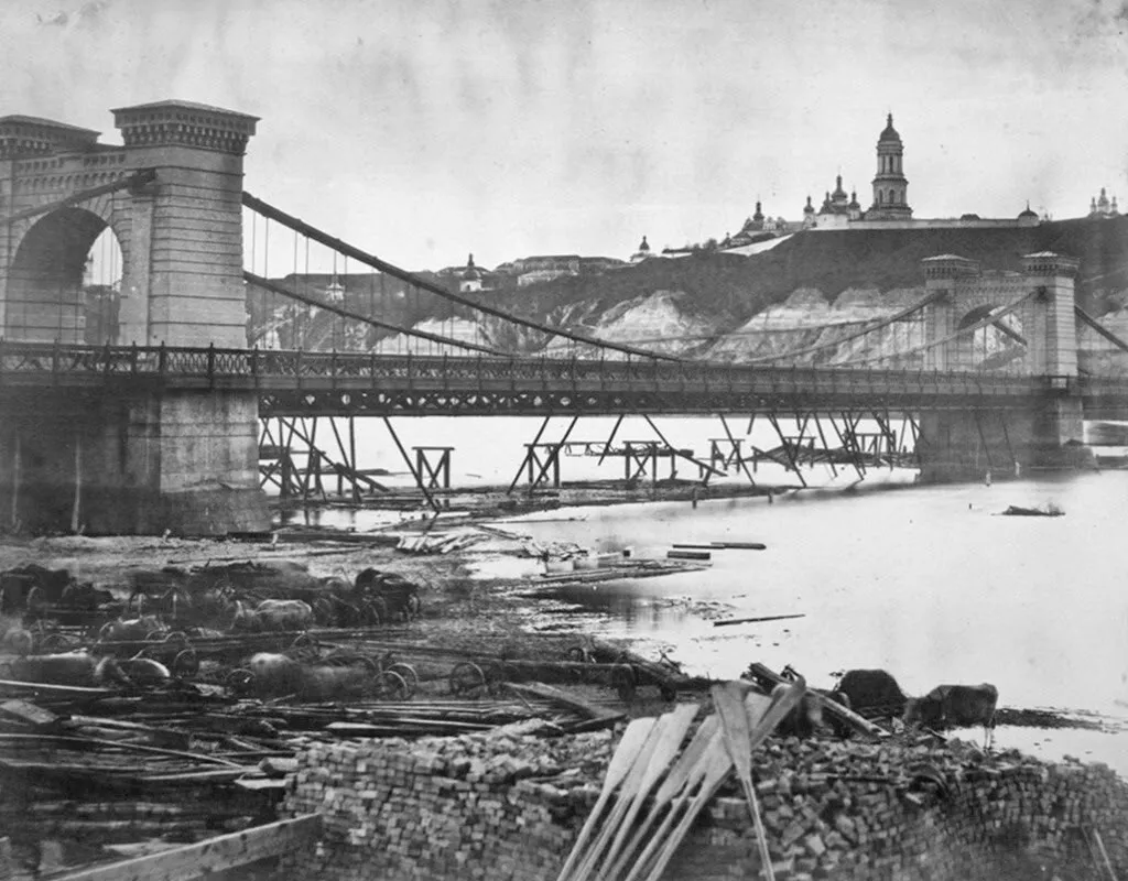Строительство Цепного моста, 1850-е годы