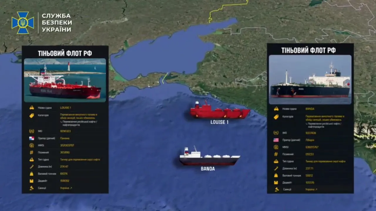Морські дрони Мамай уразили танкери тіньового флоту РФ Louise 1 та Banda