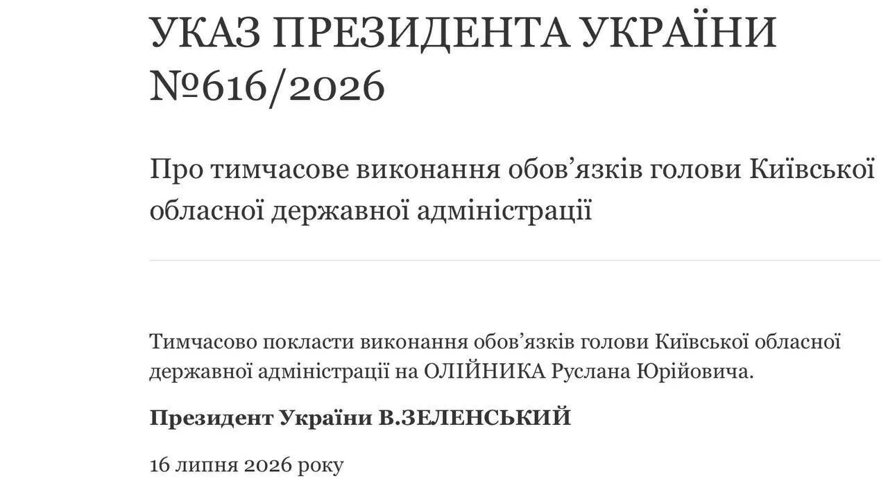 Указ № 616/2026
