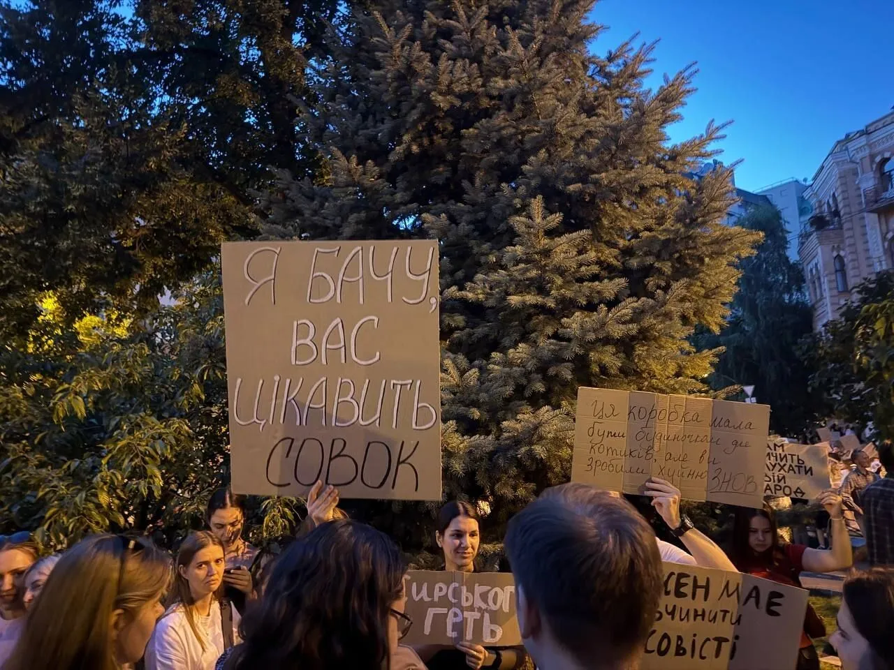 У Києві протести не припинилися навіть увечері