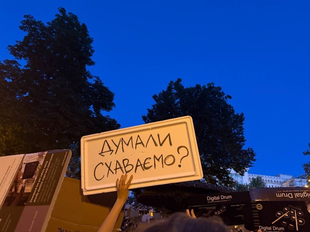 В Киеве протесты не прекратились даже вечером