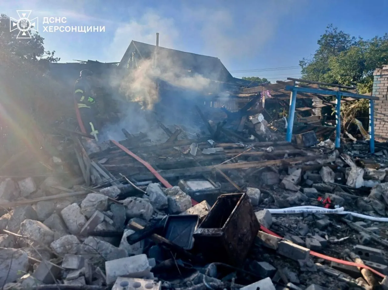 Наслідки одного з ударів по Херсонщині