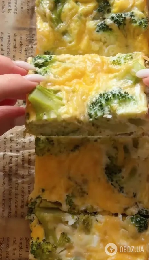 Запеченный омлет с брокколи