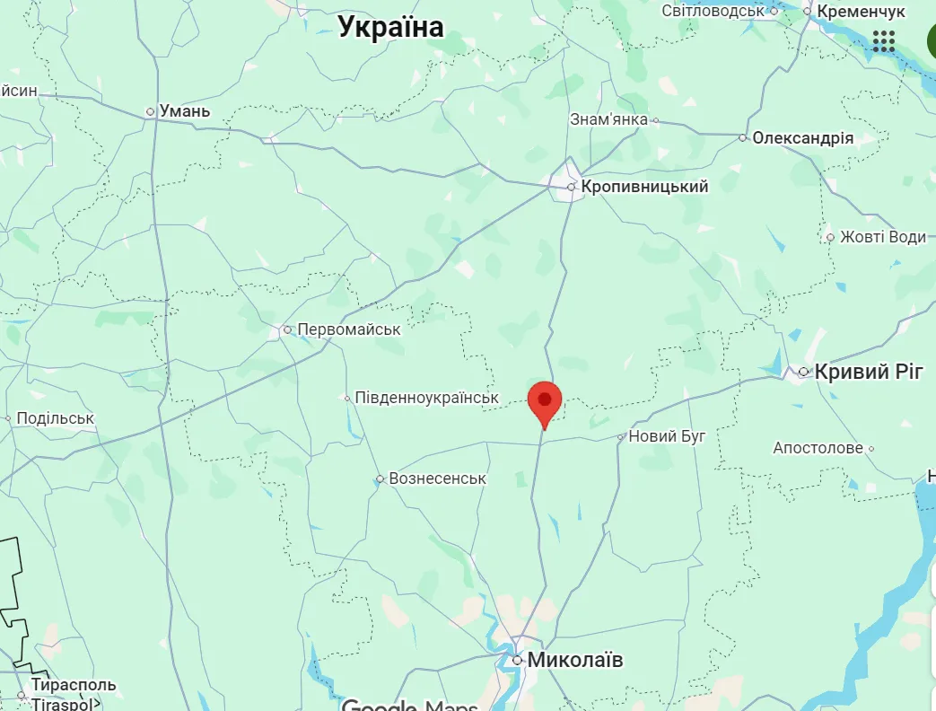 Ольгопіль на мапі України.