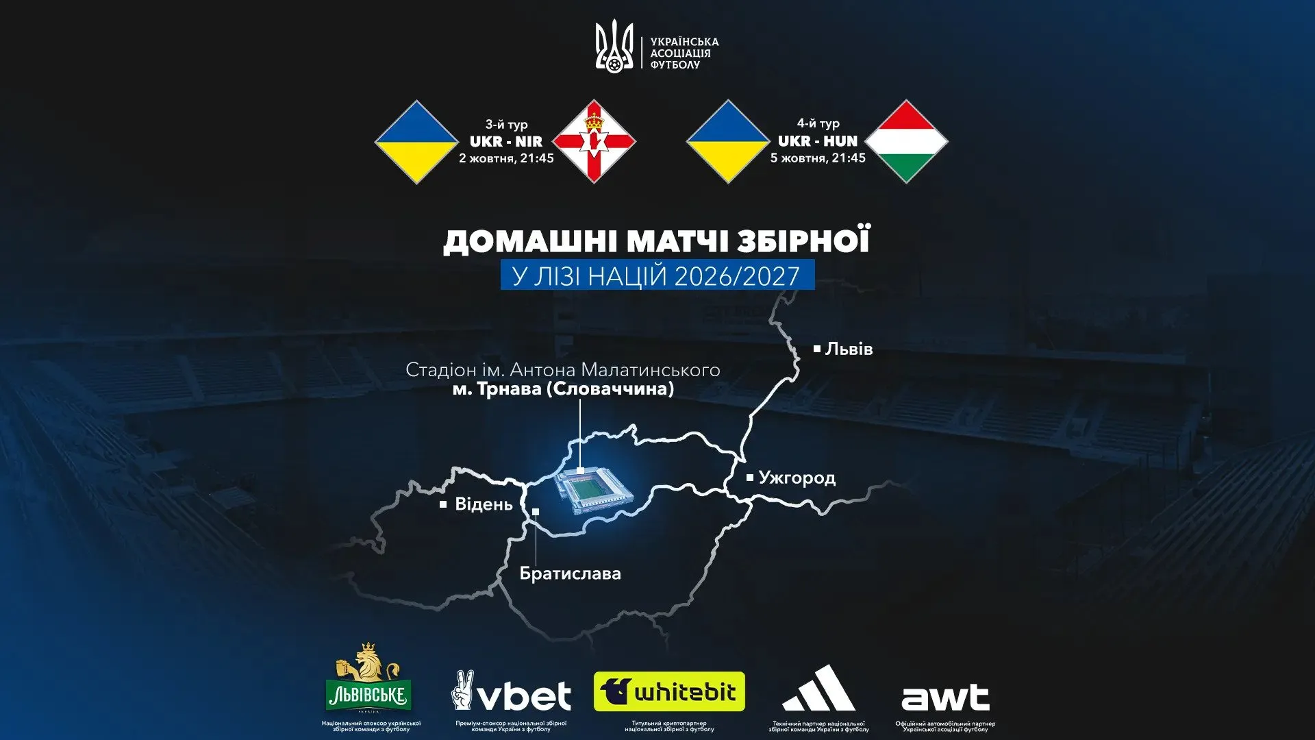 Украина определилась с местом проведения матчей в Лиге наций.