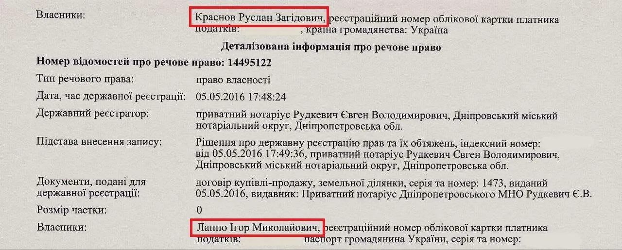 Руслан Краснов завладел 40 га земли в Днепропетровской области с помощью схемы, организованной совместно со своими депутатами – медиа
