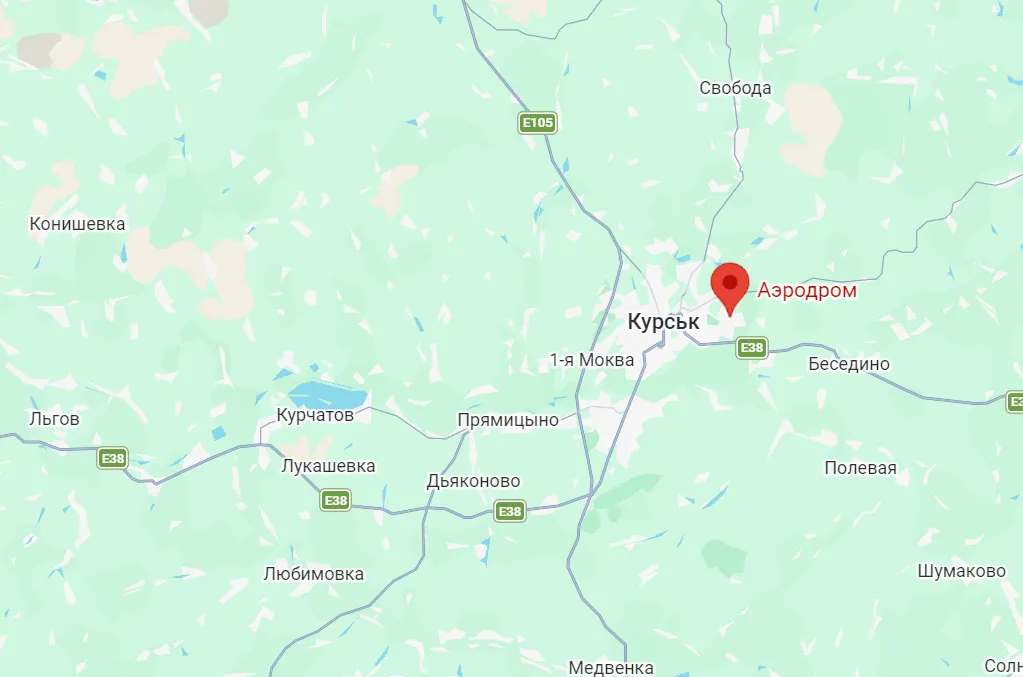 Аэродром Халино Курской области на карте.