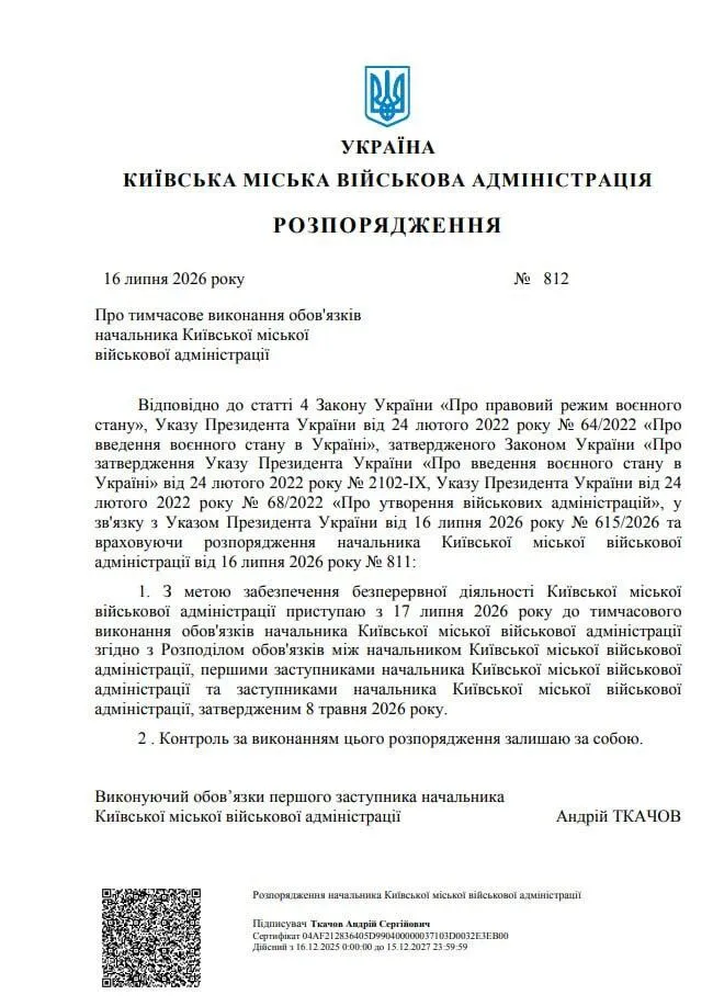 И.о. главы КГВА стал Андрей Ткачев.