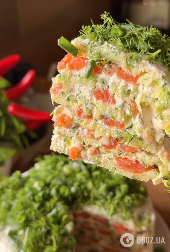 Кабачковый торт с вкусной начинкой: рецепт закуски на любой случай
