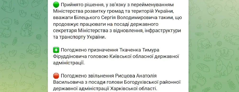 Сообщение Мельничука.