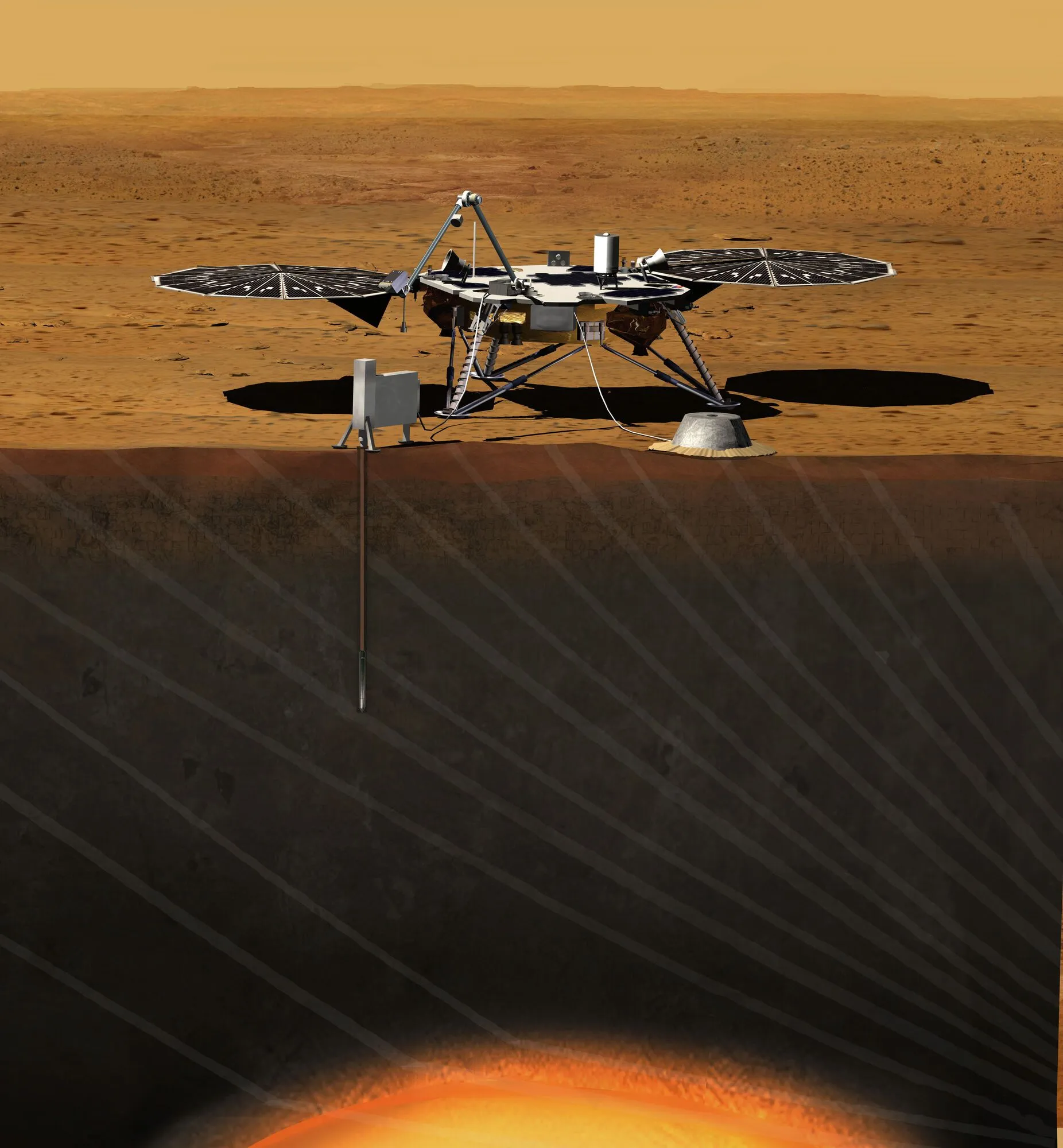 Модуль NASA Insight Lander в ходе работы обнаружил магматические каналы.