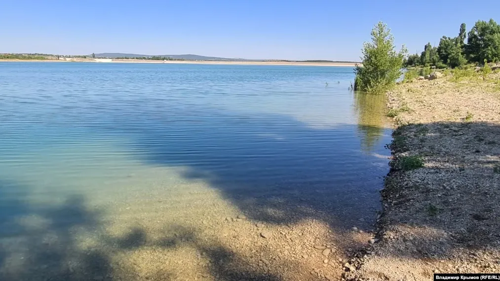 Незвично наповнене в цю пору року Білогорське водосховище. 21 липня 2026 року