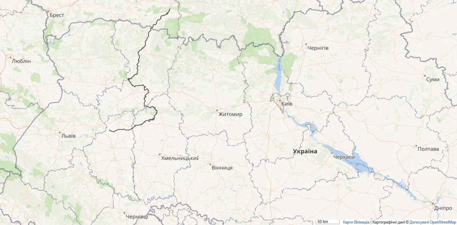 Река на карте.