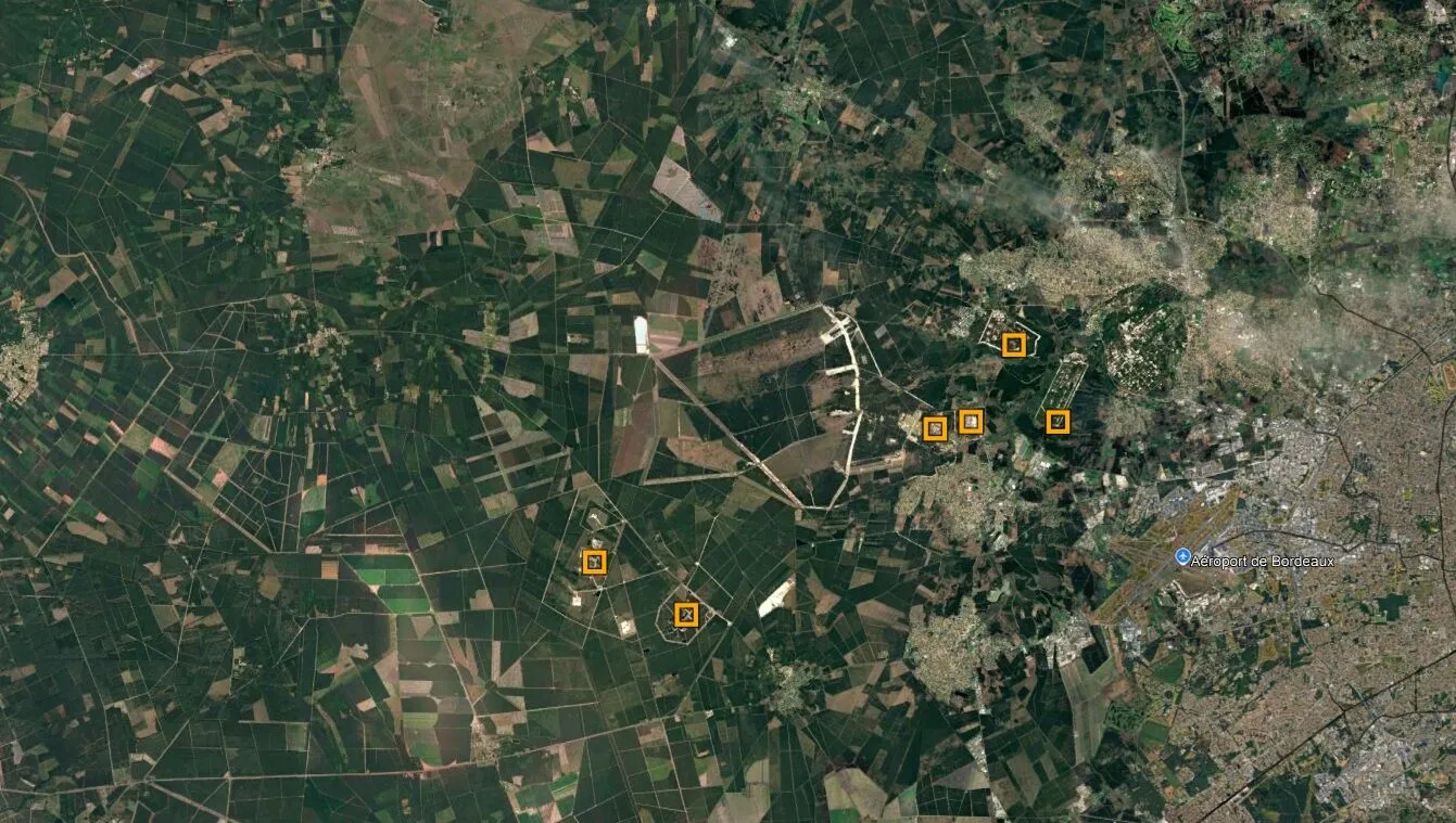 Упомянутые объекты на карте.