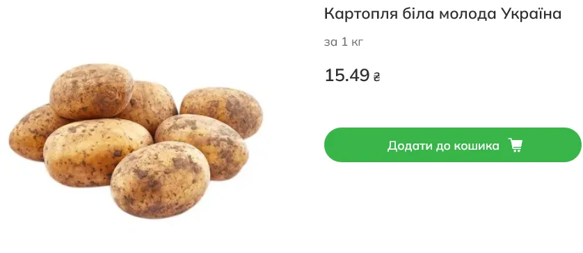 Ціна на картоплю в Novus