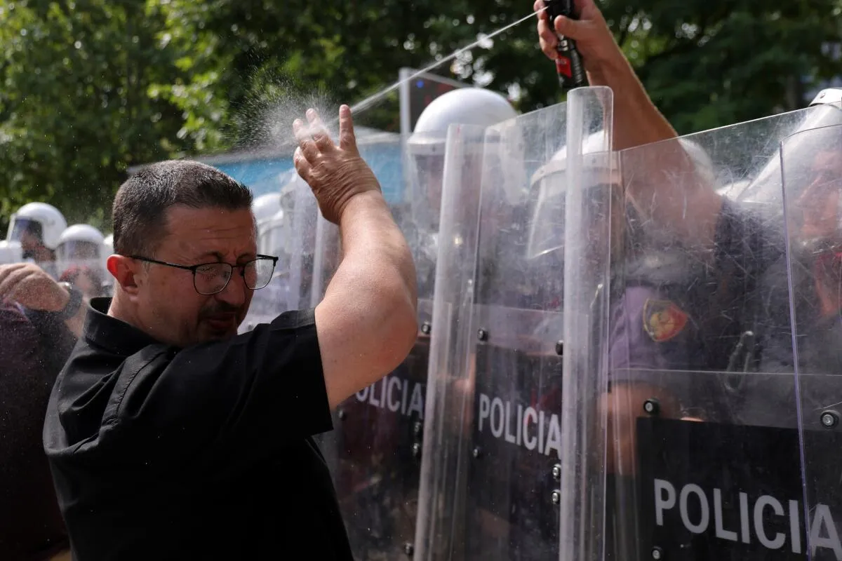 Протесты в Тиране 2 июля