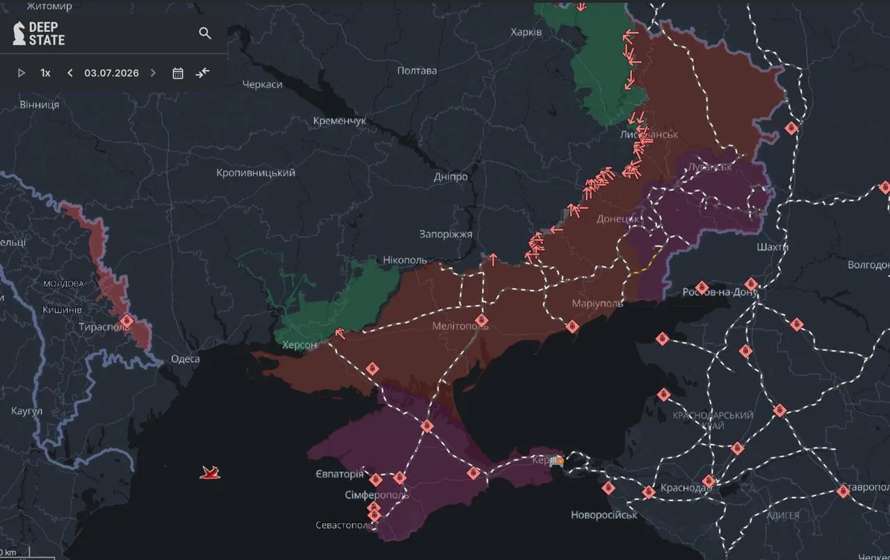 Карта боевых действий.