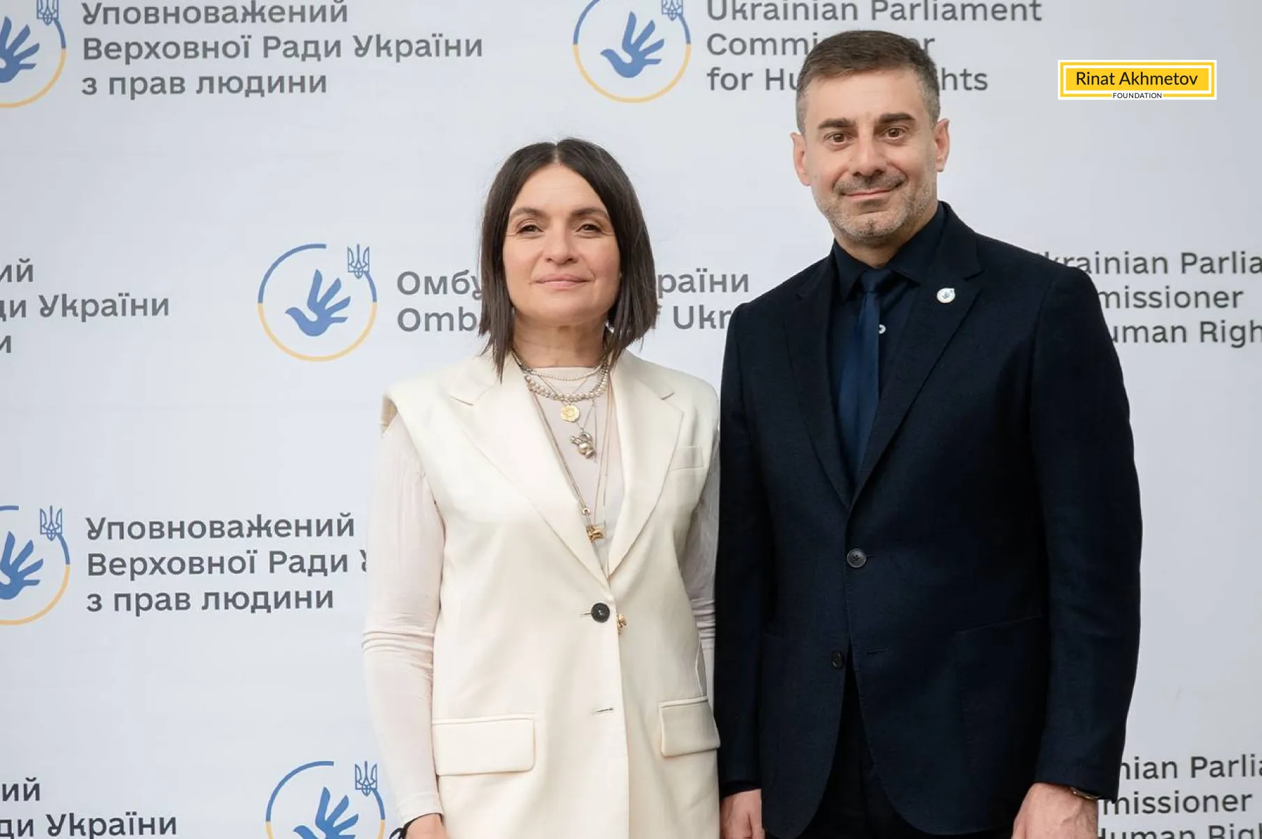 Наталья Емченко и уполномоченный Верховной Рады Украины по правам человека Дмитрий Лубинец