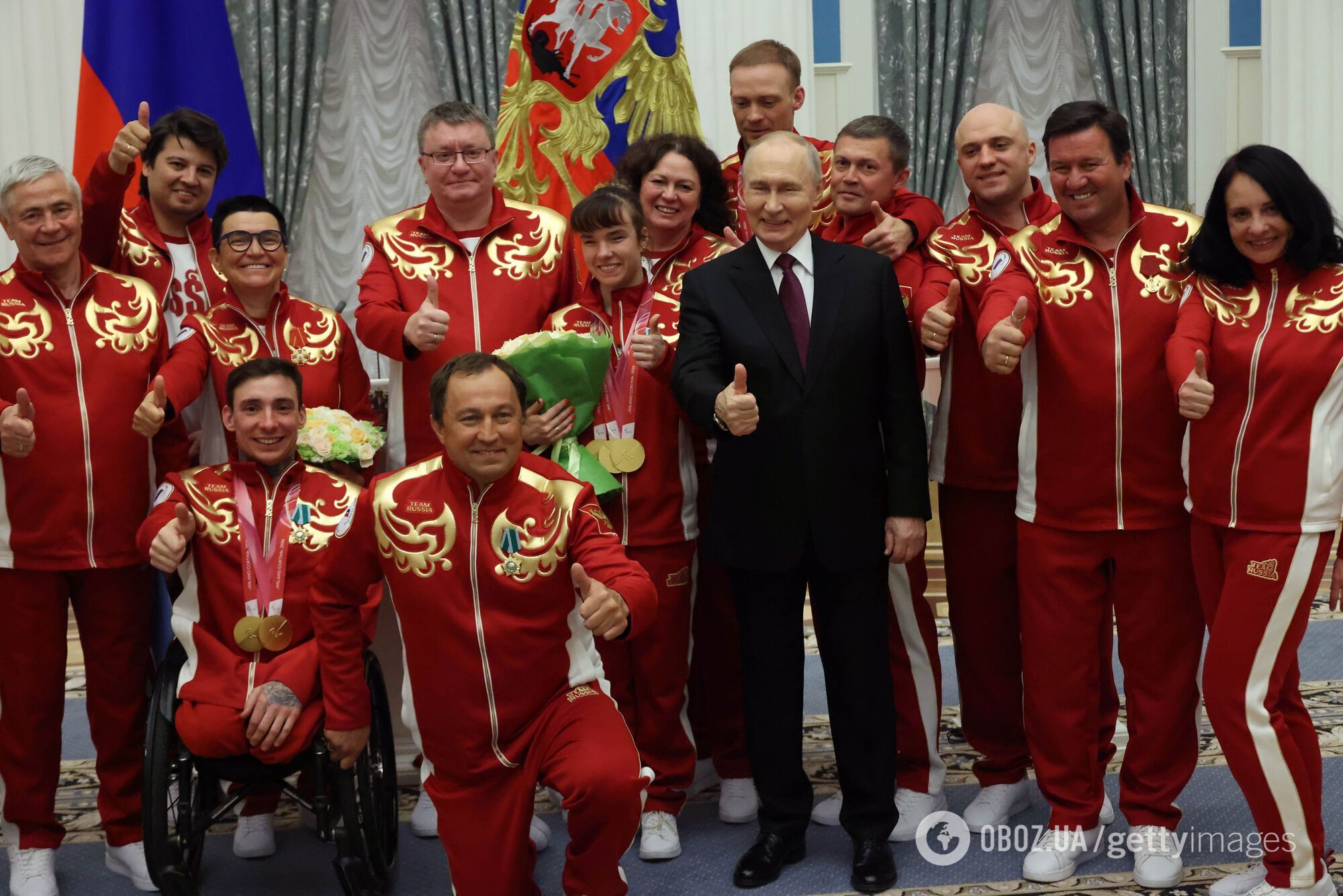 Путин и российские спортсмены