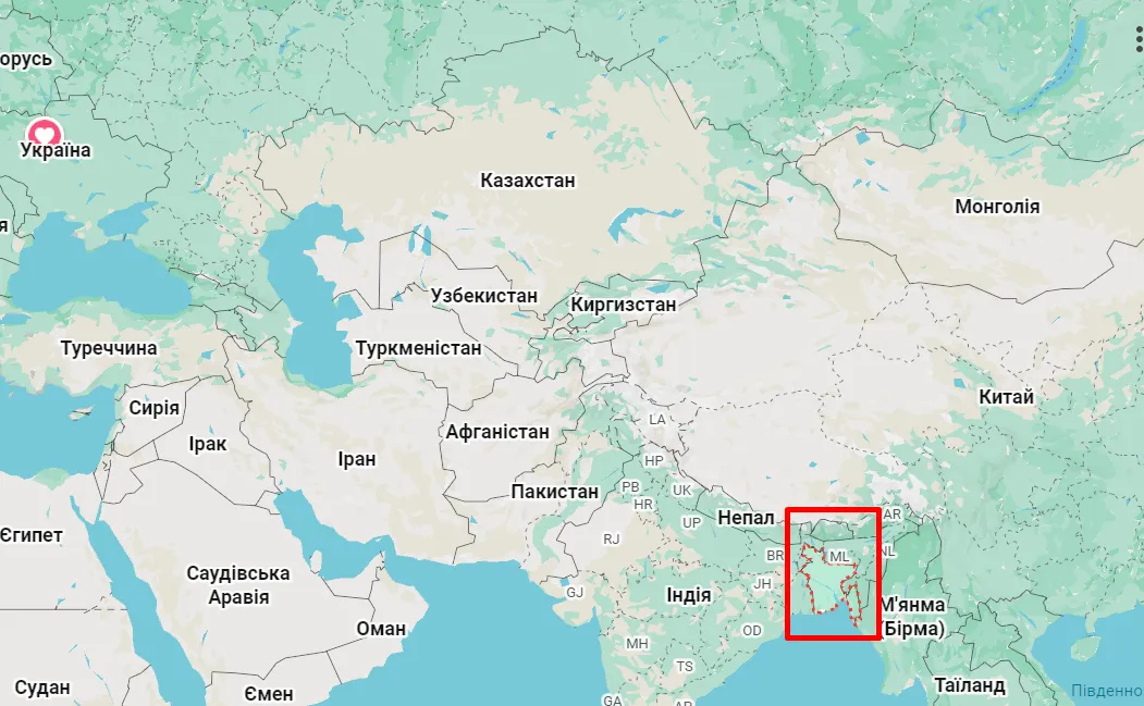 Бангладеш на мапі.