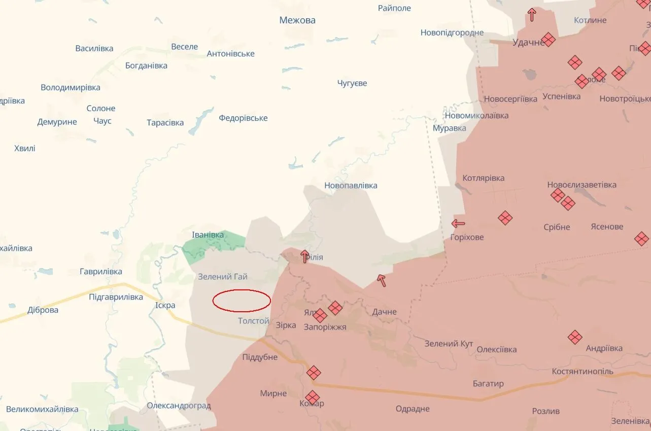 Актуальна мапа бойових дій на Донеччині.