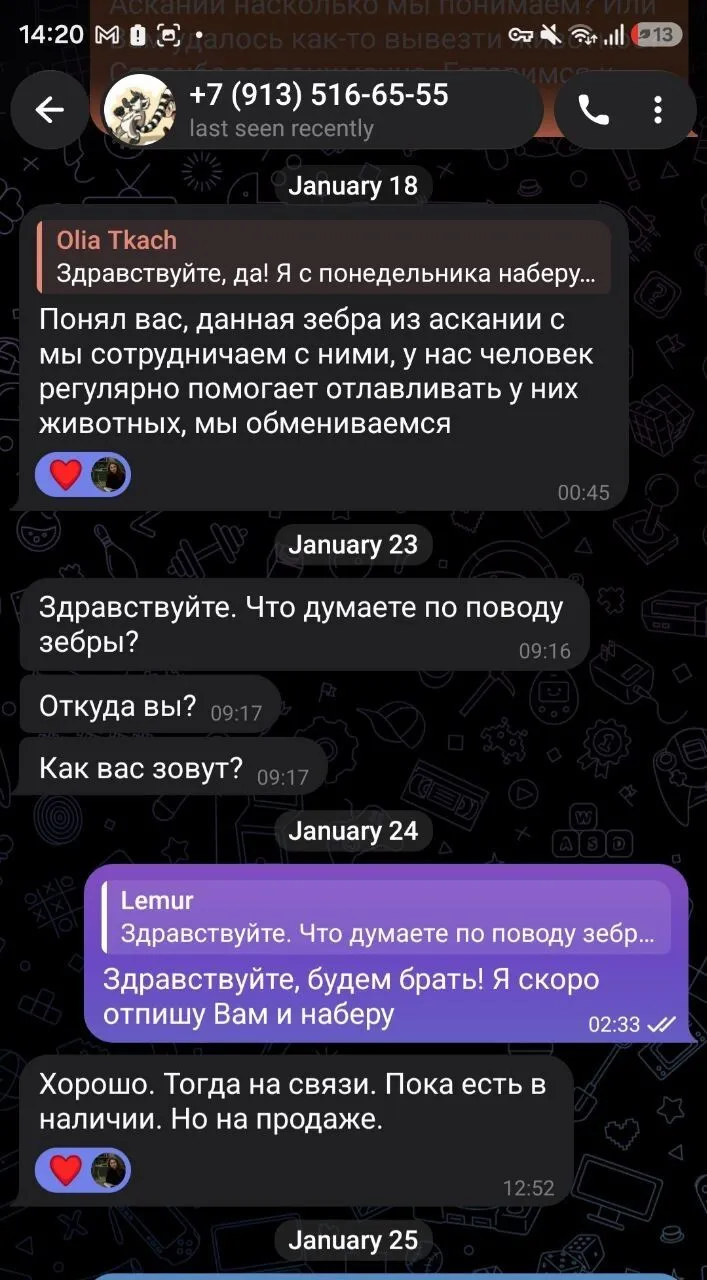 Попытка продажи похищенного животного.