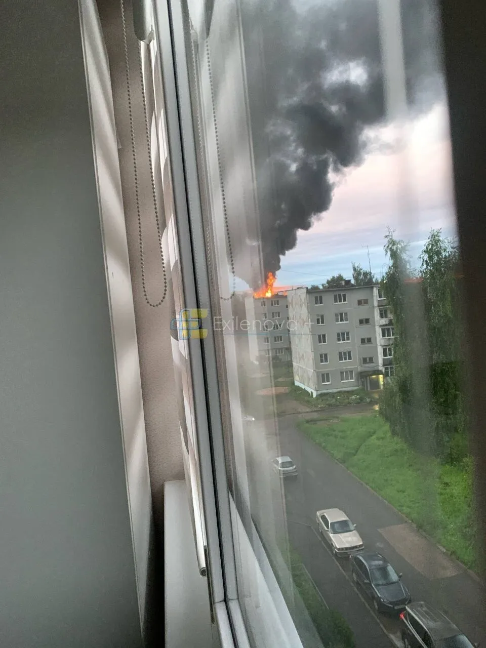 Після прильоту спалахнула пожежа