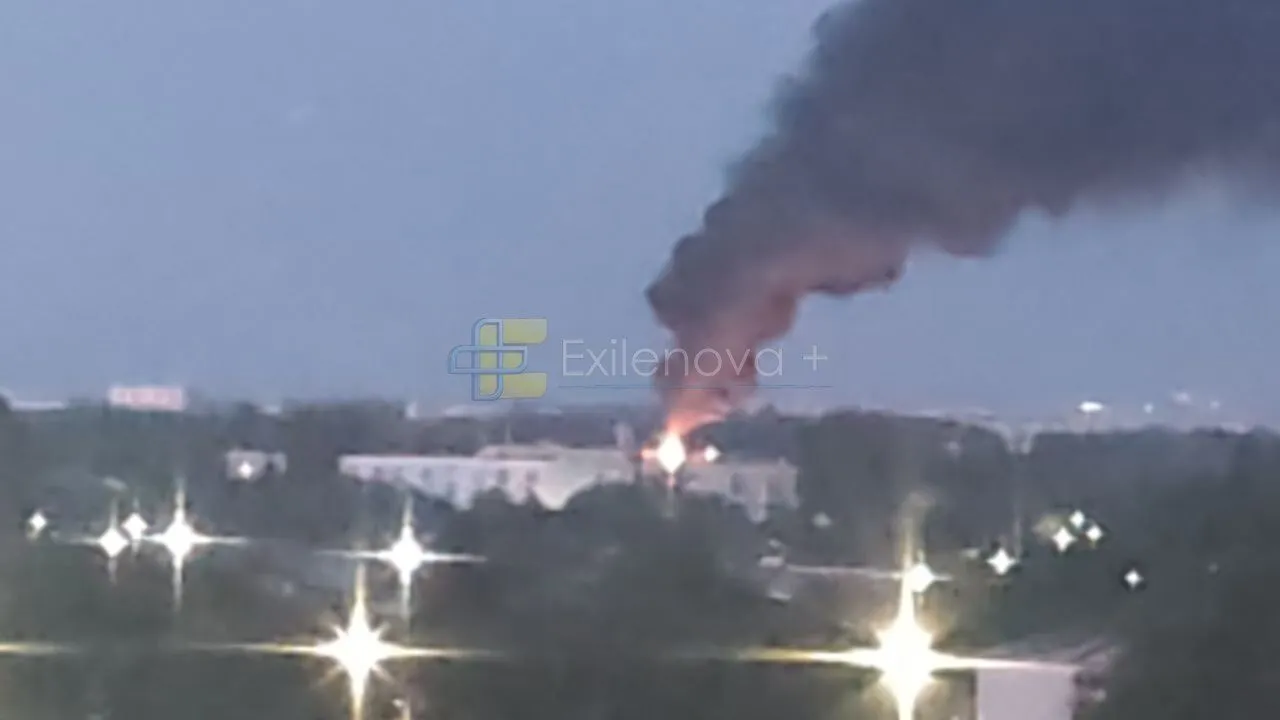 Пожежа на підприємстві після атаки