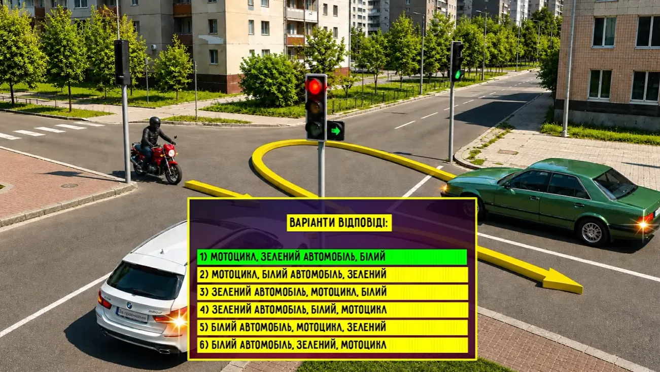Відповідь на тест з ПДР.