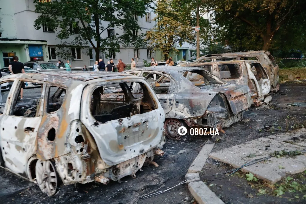Последствия очередного террористического нападения РФ на Киев.